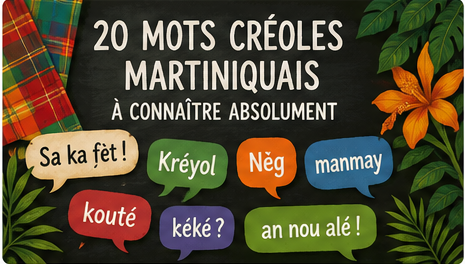 Illustration de 20 mots créoles martiniquais du quotidien