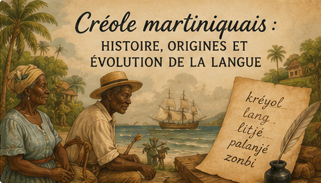 Illustration historique sur les origines et l'évolution du créole martiniquais