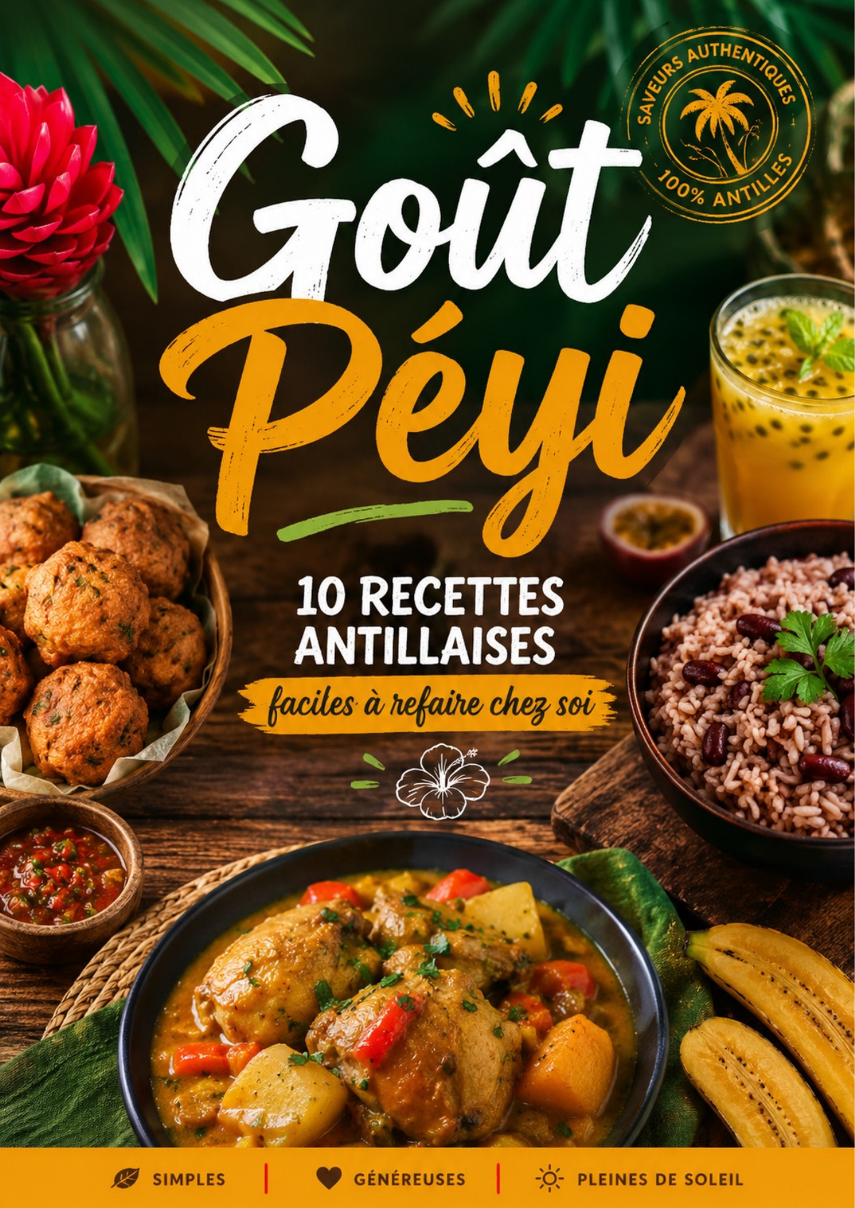 Couverture de Goût Péyi, ebook de 10 recettes antillaises faciles
