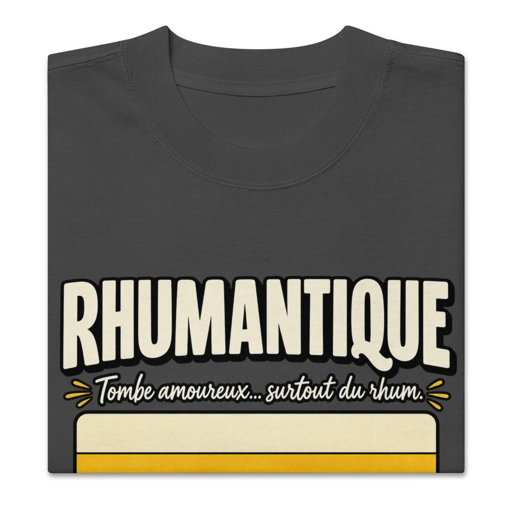 T-shirt oversize Rhumantique noir délavé – vue de face