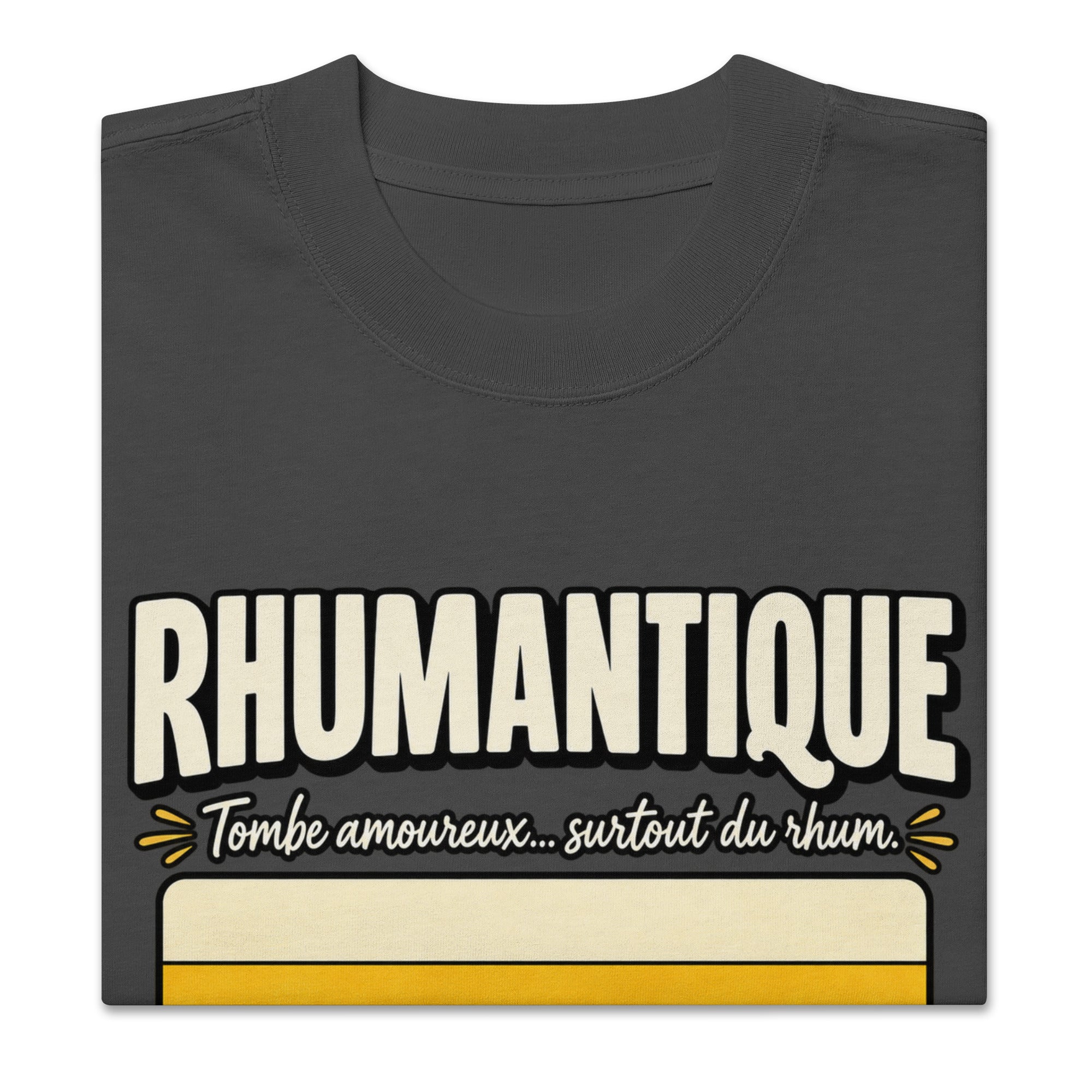 T-shirt oversize Rhumantique noir délavé – vue de face