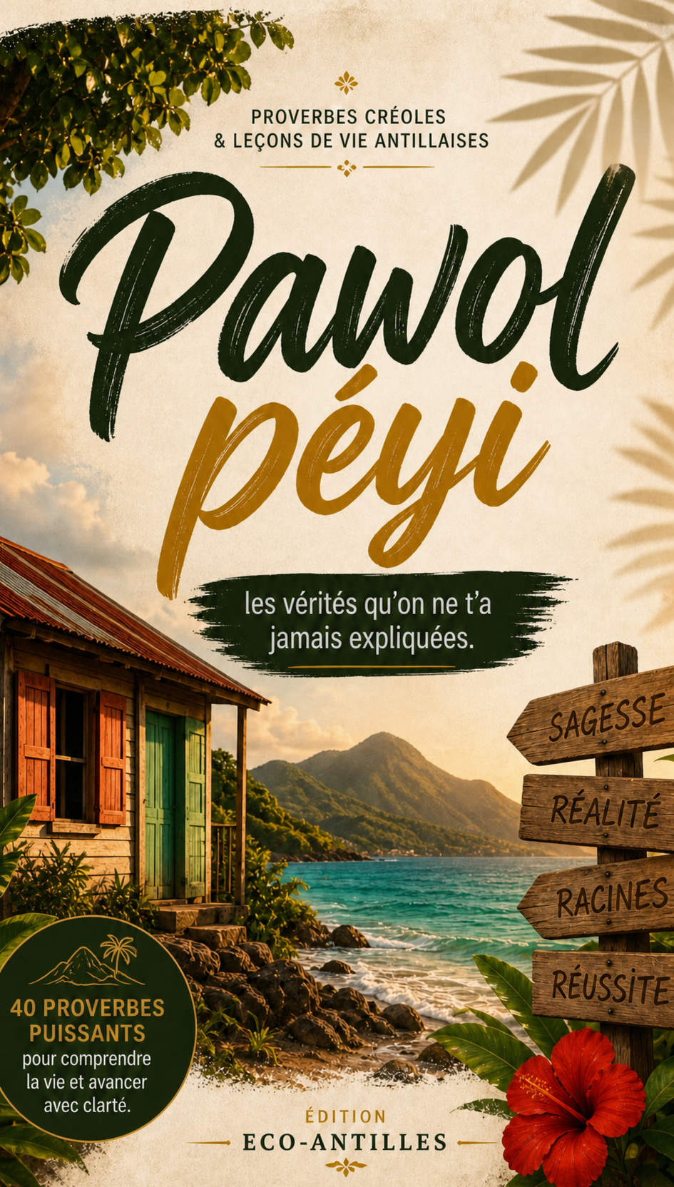Couverture de Pawol Peyi, ebook de 40 proverbes créoles et leçons de vie