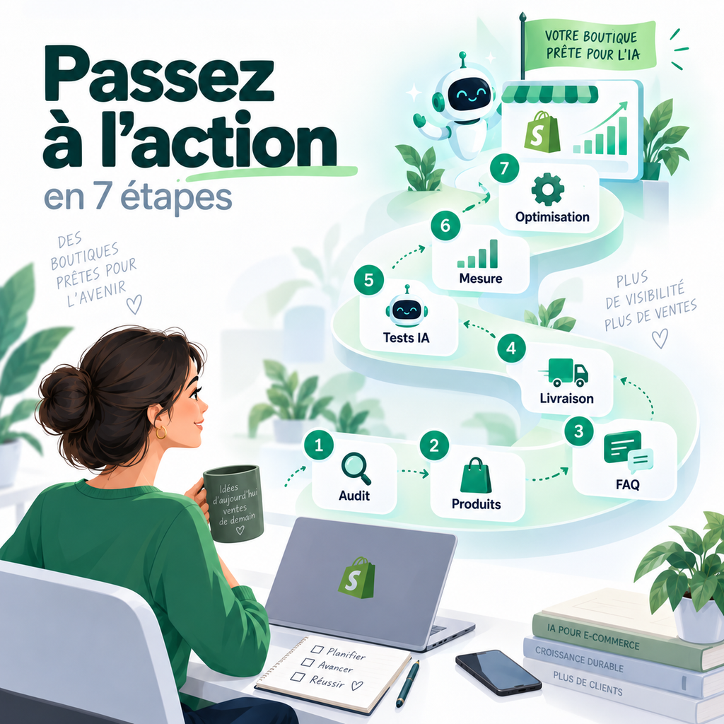 Plan d’action en 7 étapes pour optimiser une boutique Shopify pour le commerce agentique et les assistants IA