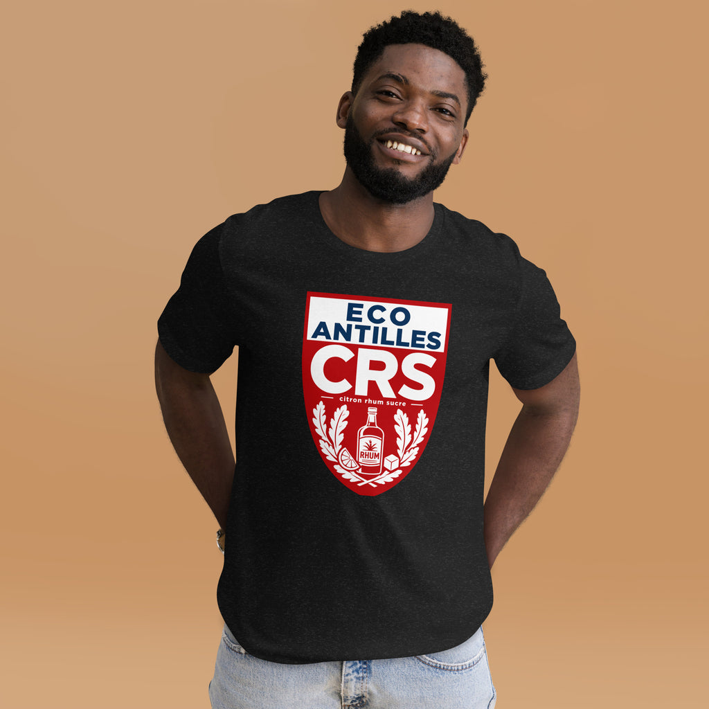 T-shirt CRS Citron Rhum Sucre noir chiné – vue de face
