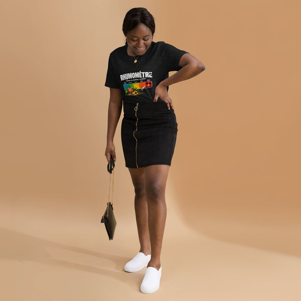 T-shirt Rhumomètre noir chiné unisexe – vue de face