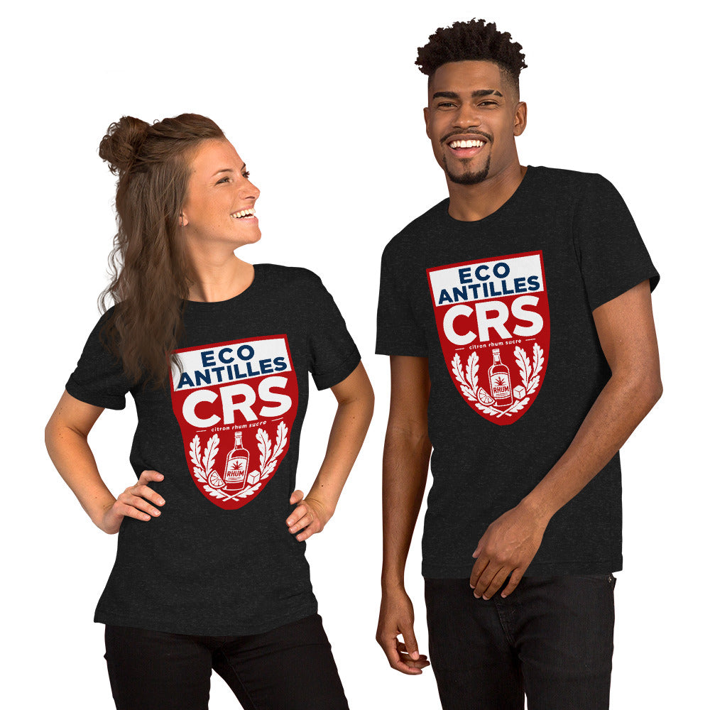 T-shirt CRS Citron Rhum Sucre noir chiné – vue de face
