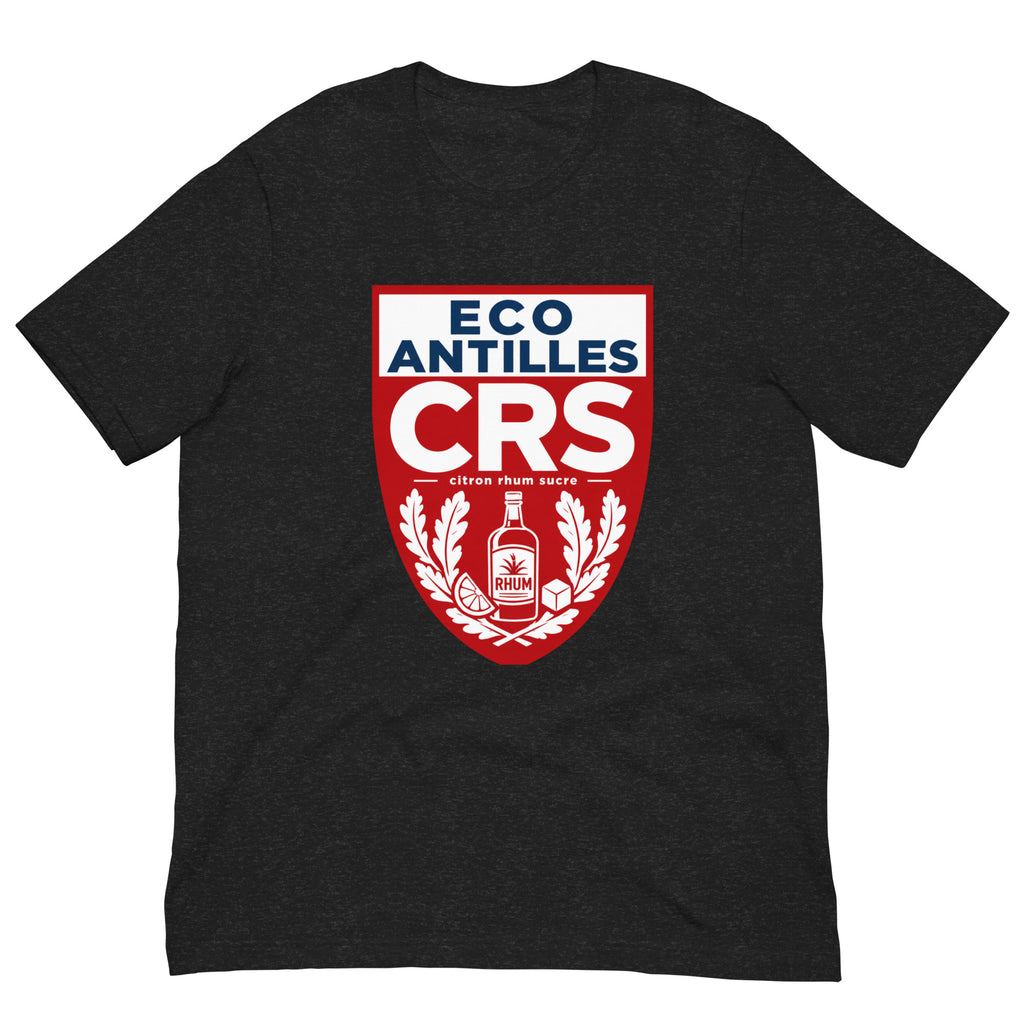 T-shirt CRS Citron Rhum Sucre noir chiné – vue de face