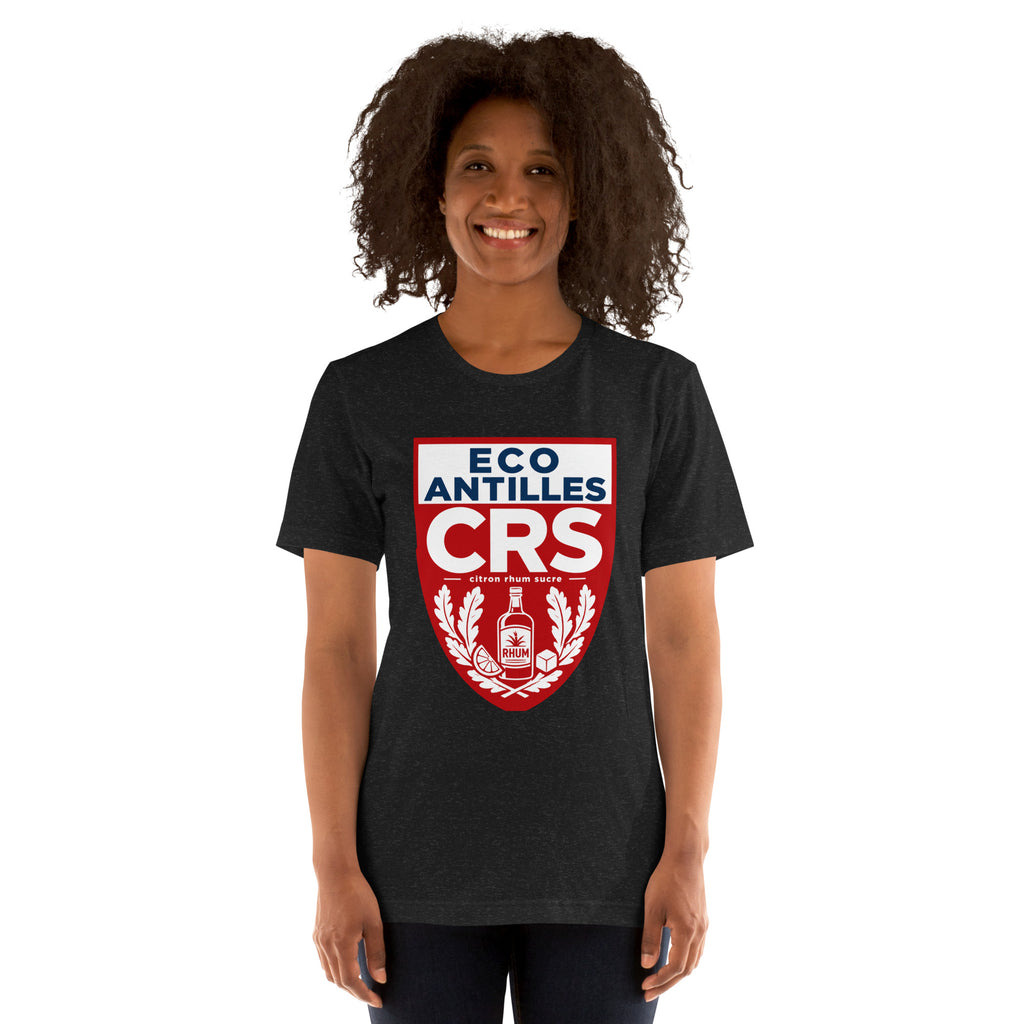 T-shirt CRS Citron Rhum Sucre noir chiné – vue de face
