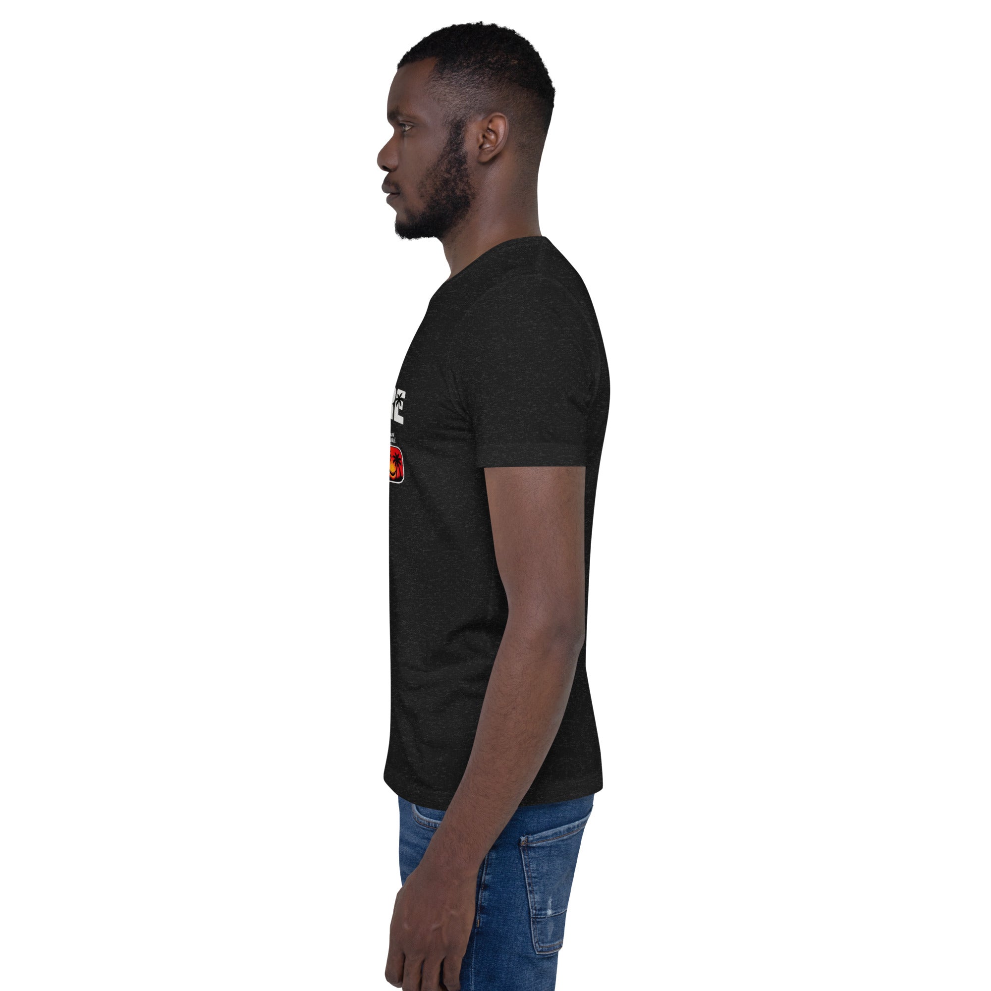 T-shirt Rhumomètre noir chiné unisexe – vue côté gauche