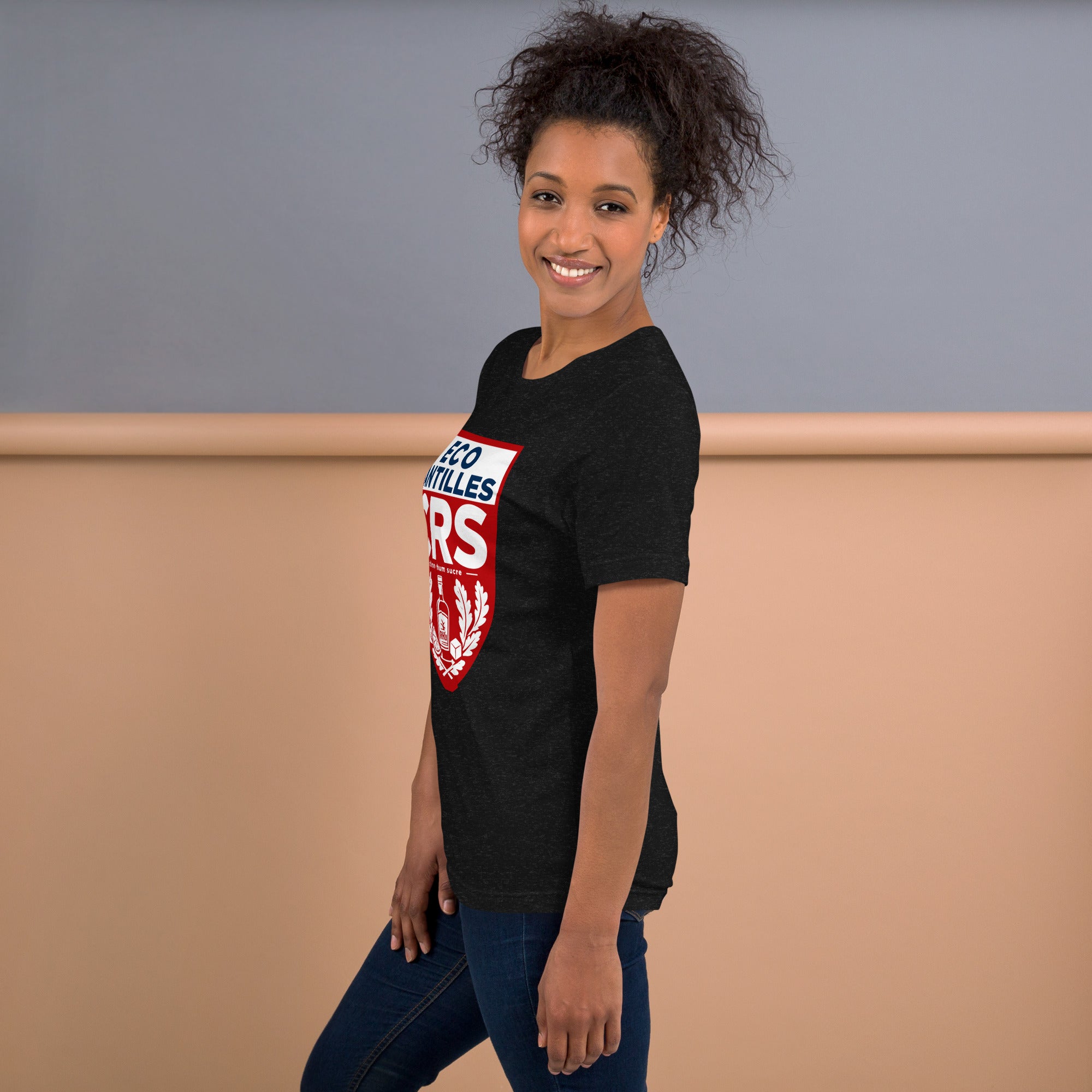 T-shirt CRS Citron Rhum Sucre noir chiné – vue côté gauche