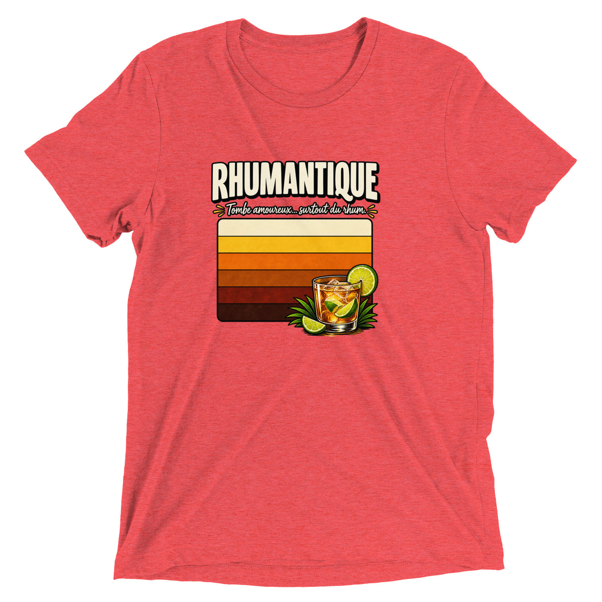 T-shirt Rhumantique Rouge Hibiscus – vue de face