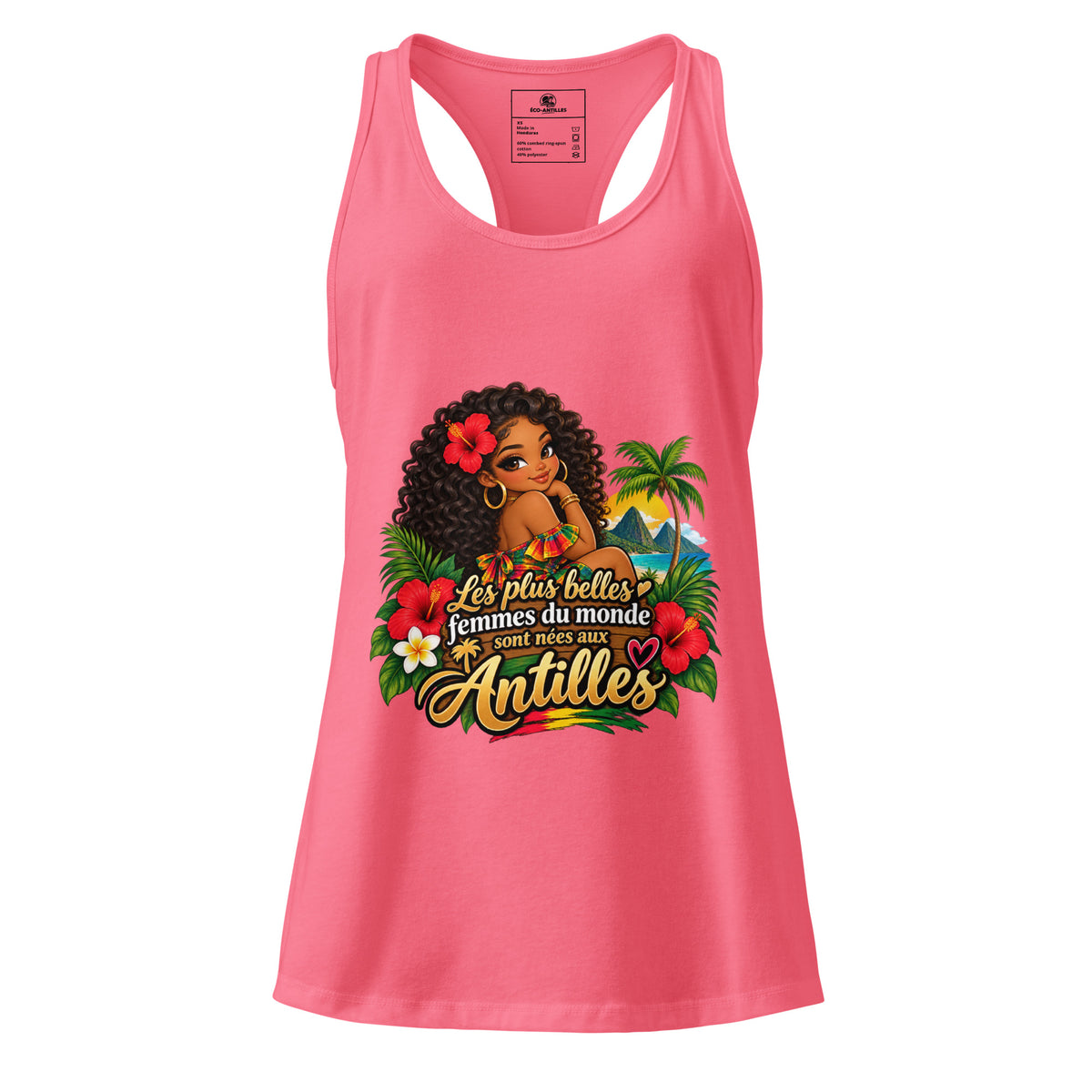 Débardeur femme Antilles rose vif – vue de face