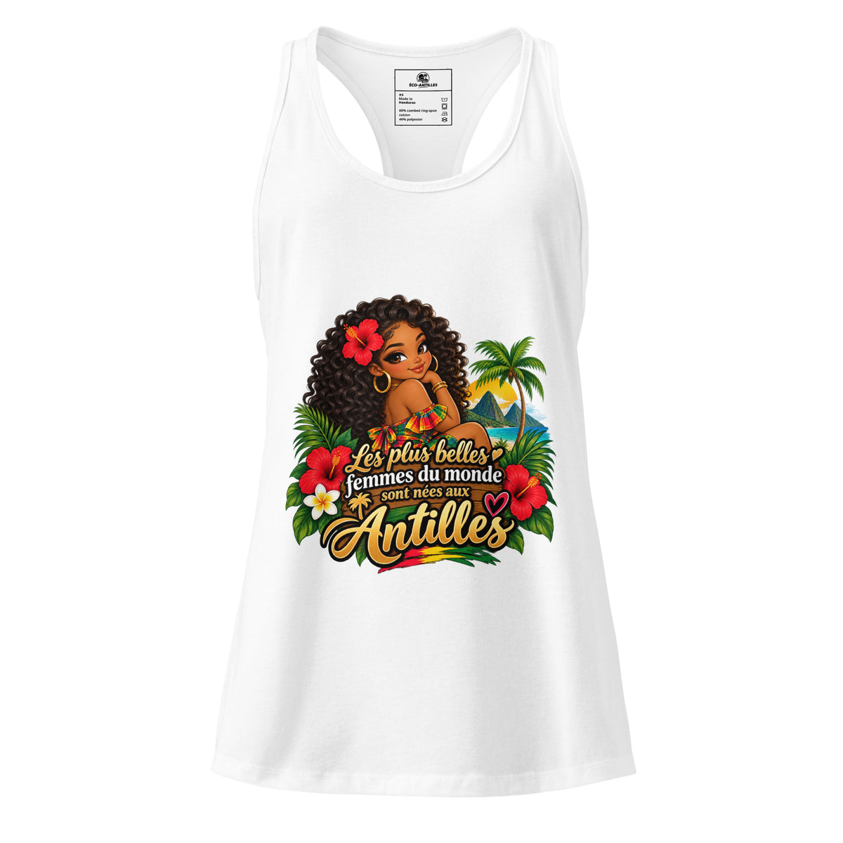Débardeur femme Antilles blanc – vue de face